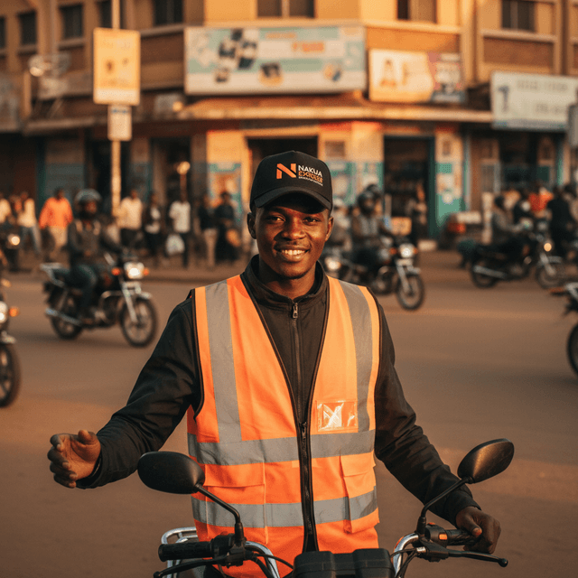 NexRide Safety — branded merch delivered to Joseph W. in Nakuru