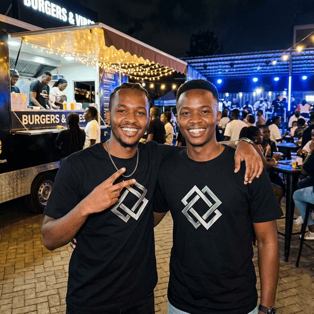 DiamondMedia Drop — branded merch delivered to Dennis & Kevin in Nairobi