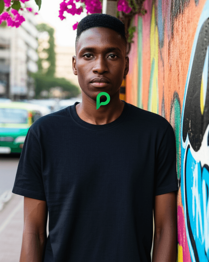 Black t-shirt with the rotating tweet quote printed on it