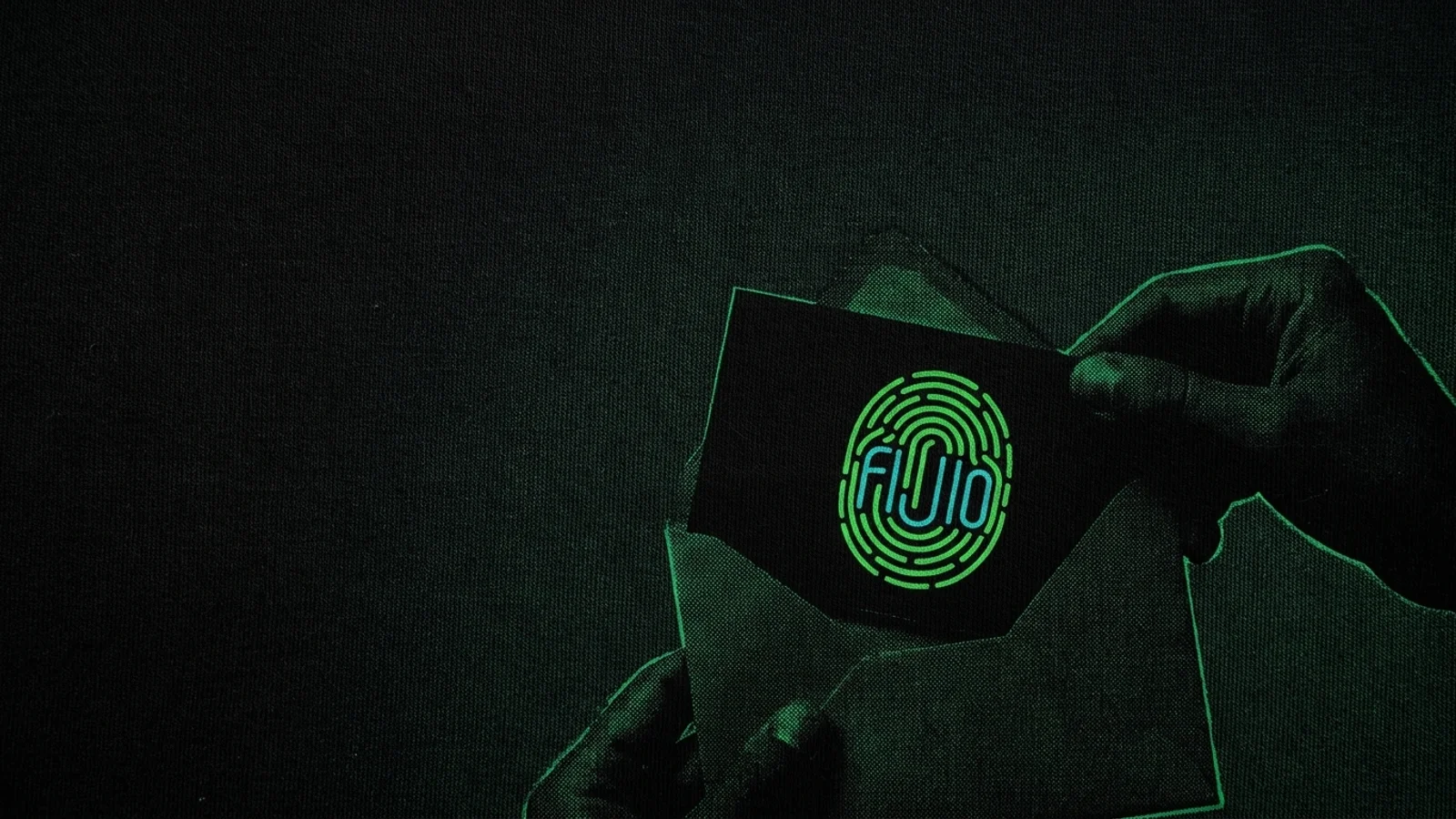 A hand holding a phone glowing green with the creator's unlocked feed, a tee with a glowing Culture Key beside it